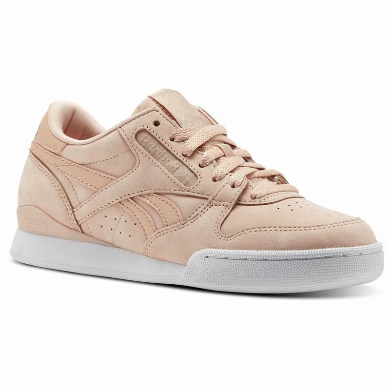 Tenisi Reebok Phase I Pro Nude Nubuck Dama Roz/Albi Romania KG5654WZ